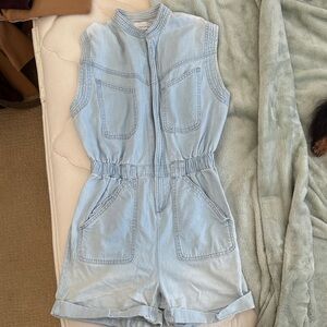 Topshop Soft Blue Denim Apparel romper